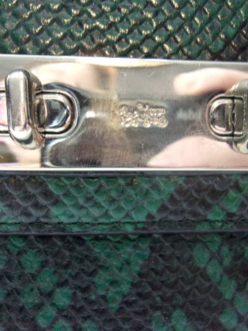 E-154 Coach Swagger Clutch In Python Embossed Lea… - image 4